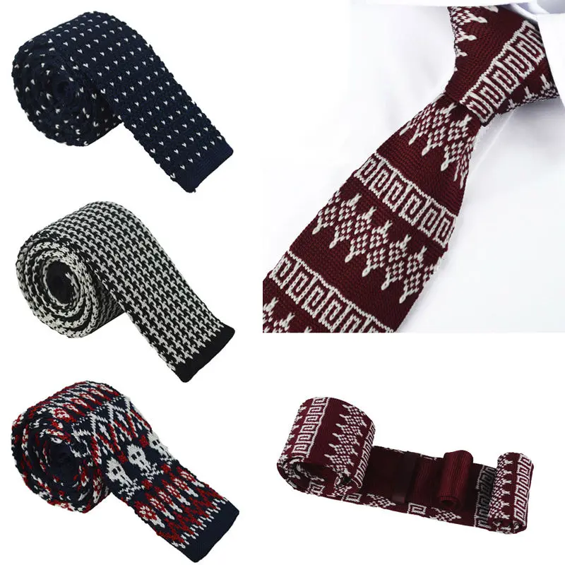 

Striped Slim Tie for men Classic Polyester Woven Neckties Fashion Mans Plaid Knitted Ties for wedding