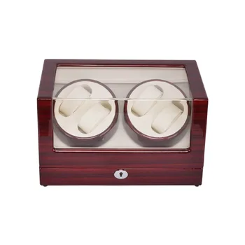 Watch Winder ,LT Wooden Automatic Rotation 4+0 Watch Winder Storage Case Display Box (rose red-white)2019