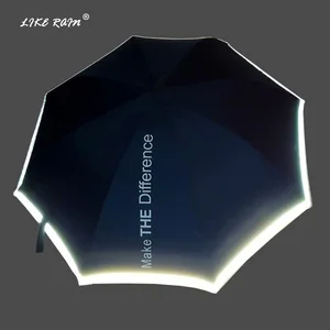 Креативный отражающий светильник, зонтик с длинной ручкой, женский зонтик от дождя для путешествий, детский ульсветильник ветрозащитный зонтик для гольфа UBY35