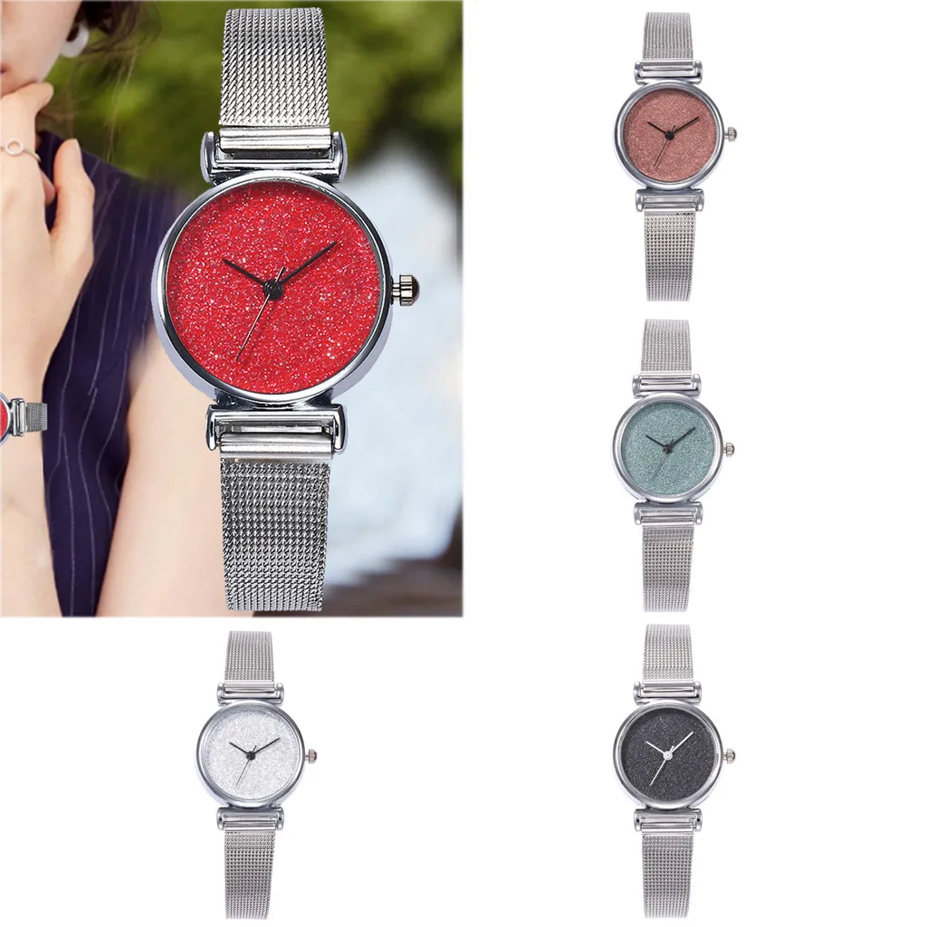2019 маленькие женские часы с сетчатым ремешком из сплава повседневные Женева
