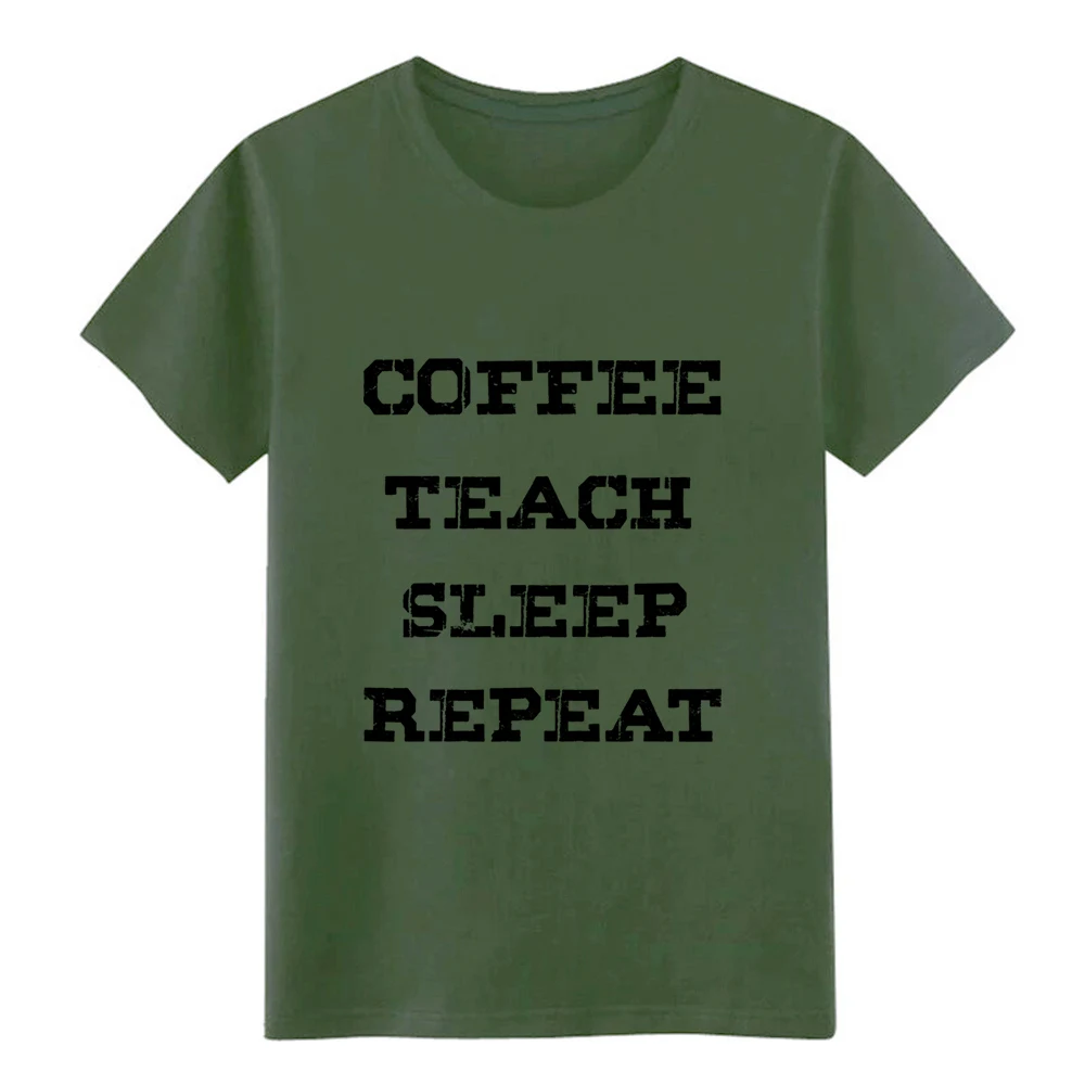 Мужская черная футболка с коротким рукавом coffee teach sleep repeat европейский размер S-3xl