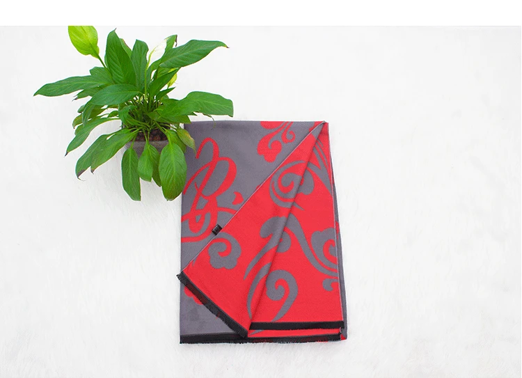 

Double-face Women Cashmere Pashmina Chinese Character Shawls and Scarves Thicken Warm Wrap Winter Woman Scarf New Year Gift