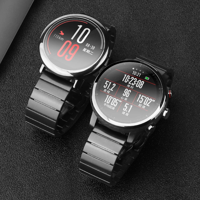 20 мм 22 мм ремешок для часов AMAZFIT Pace/Amazfit Stratos 2/Amazfit Bip из нержавеющей стали Quick release часы аксессуары