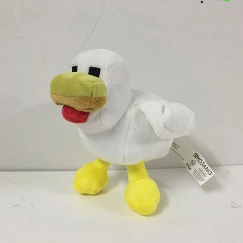 Duck Плюшевые мягкие игрушки 18-20 см Снежный голем Стив зомби волк Ocelot Кролик Плюшевая Игрушка «цыпленок» для детей - Цвет: Duck