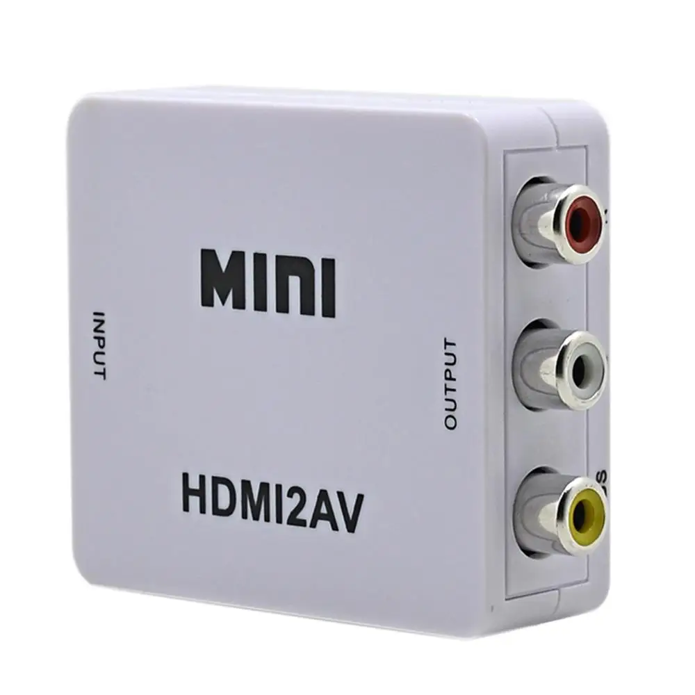 Composite HDMI To RCA AV/CVBS Adapter Support HD 1080P Mini 2AV Video Converter BOX For PC/PS3/VCR/DVD PAL/MTSC |