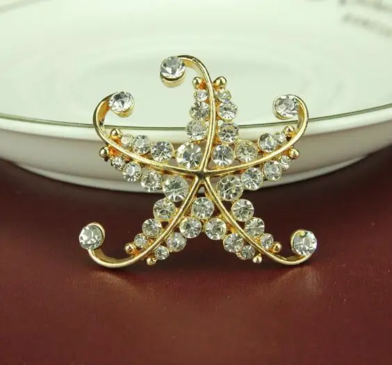 Personality Starfish Brooch Jewelry For Women/men Fashion Pins Metal Scarf Wedding Gift Diy Jewellery Accessories | Украшения и