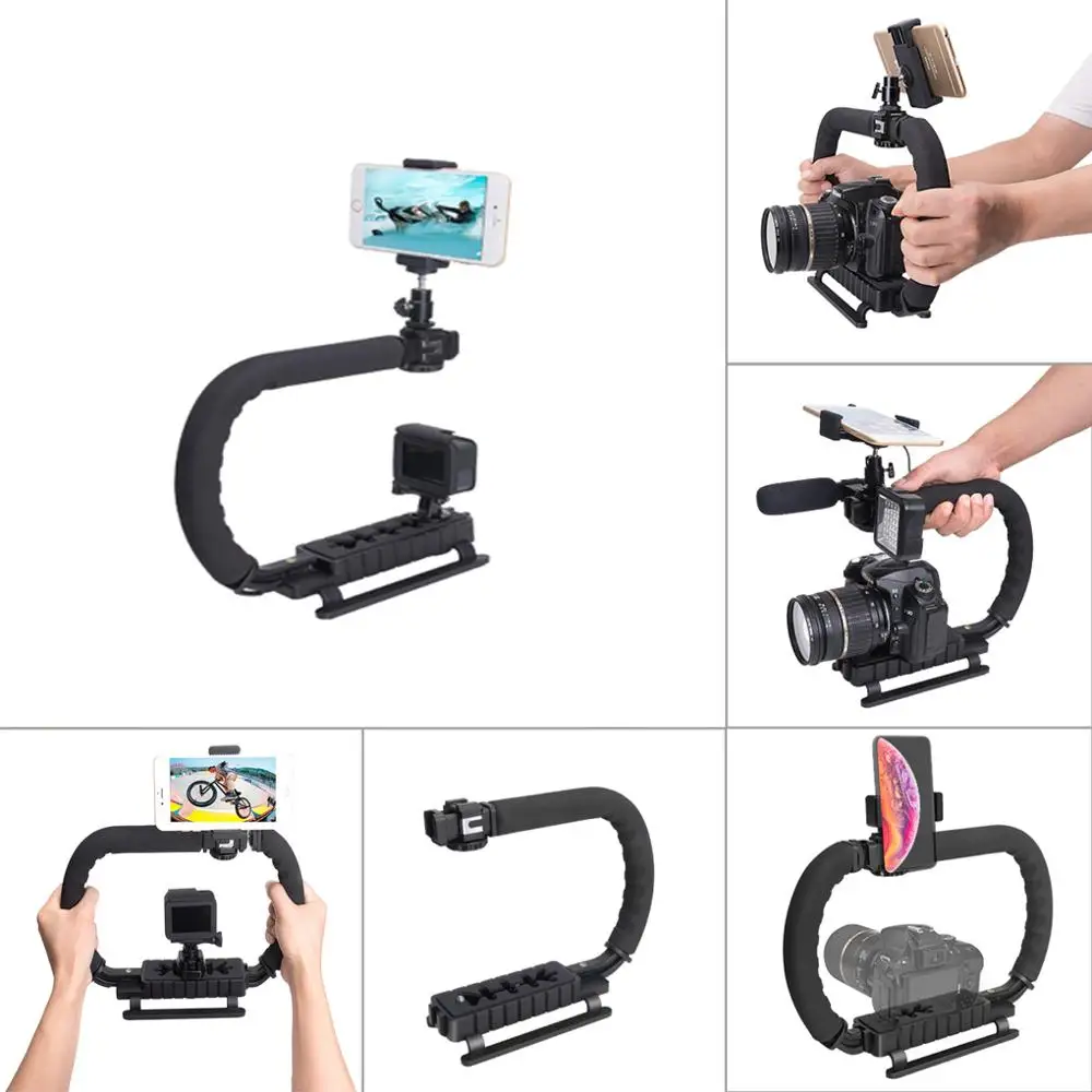 U-Grip Ручка Стабилизатор Vlog видео держатель Rig Steadycam крепление экшн-камера смартфон видео карданный для Gopro Hero 7 6 5 4 3