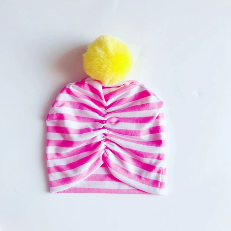 Newborn Baby Boy Girl Cotton Hat Indian Crochet Knit Hairball Pography Cap Accessories Warm Infant Hats Headdress | Детская одежда и