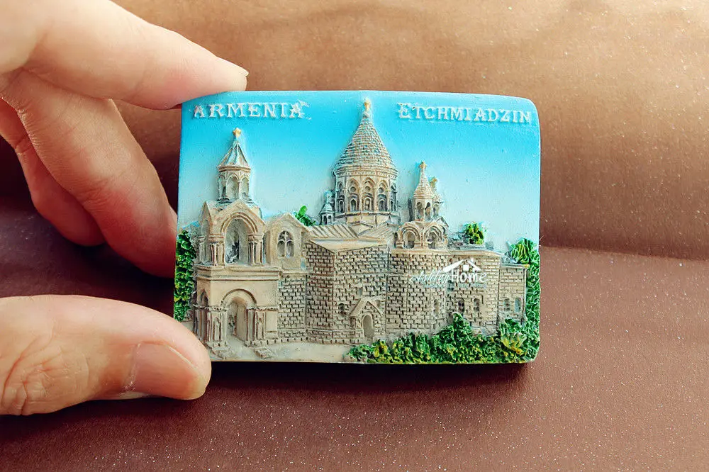 Туристический сувенир для путешествий в Армению Etchmiadzin 3D магнит на холодильник