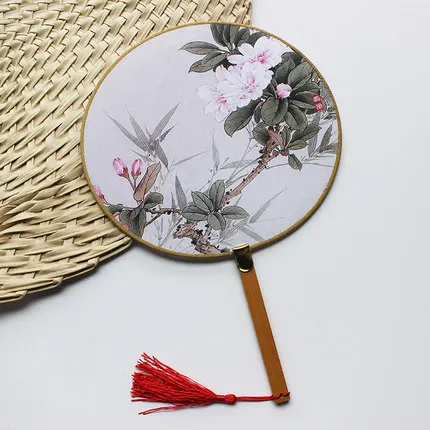 1 шт. Китайский классический ручной работы Круглый Вентилятор ретро Шелковый