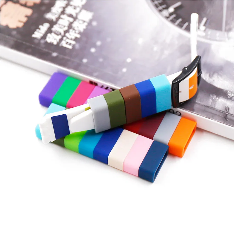 2PCS silicone bezel activity ring watch with ring for Swatch 14mm16mm18mm19mm20mm22mm24mm26mm28mm strap loop rubber band buckle