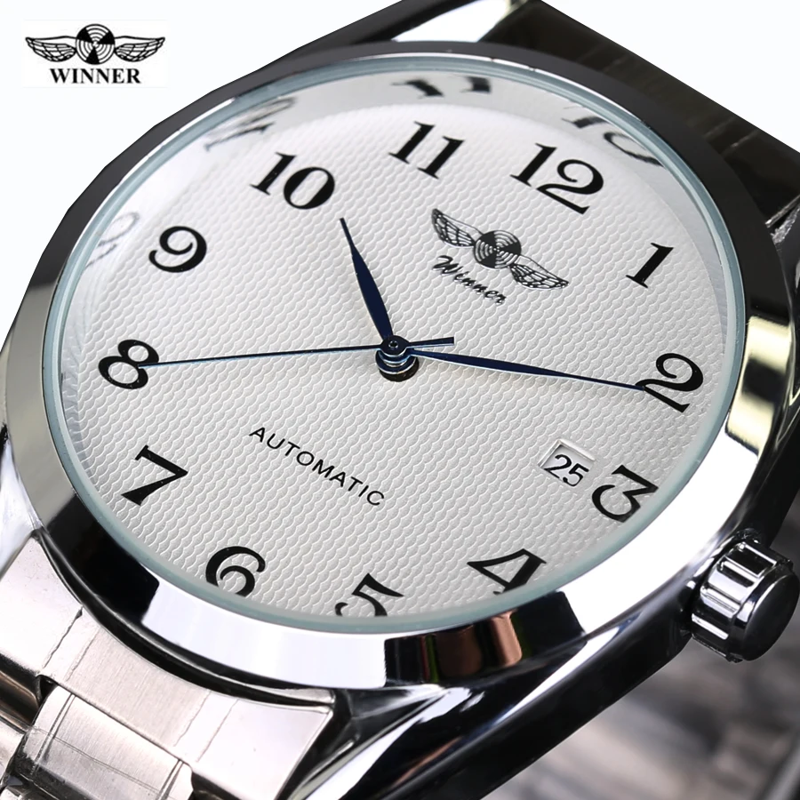 

Top Luxry Brand Winner Men Automatic Mechanical Wrist Watches Stainless Steel Business man Watch Male Atmos Clock free shipping