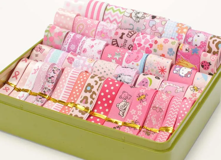 Смешанный набор цветов лент детский цвет розовый синий бант для волос стиль