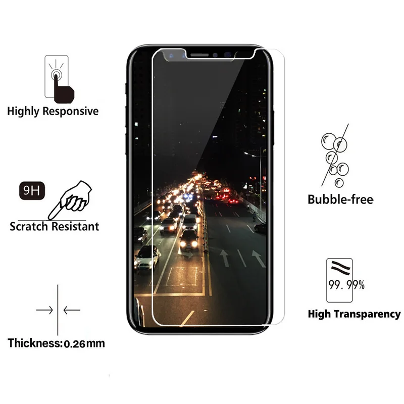 2 шт./лот 9 H закаленное Стекло для IPhone X Экран протектор Защитная Плёнки на