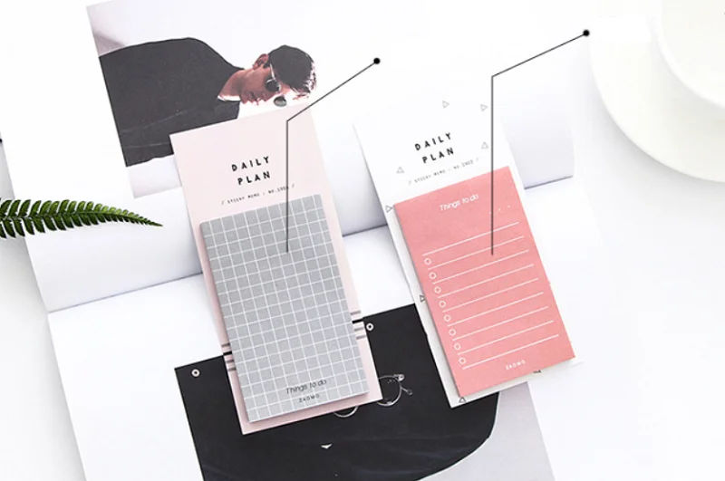 Корейские простые блокноты для заметок, креативные канцелярские товары, свежий стикер, указатель страниц, еженедельник, чтобы сделать список заметок, школьные офисные принадлежности