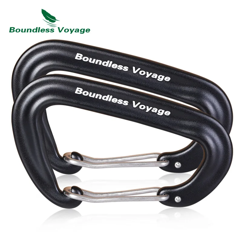 Black- 2 pcs Безграничные вояжи карабины 12KN алюминиевые карабины из сплава сверхмощные зажимы Блокировка Сильный крюк для гамаков Пешие прогулки альпинизмом - Цвет: Black- 2 pcs
