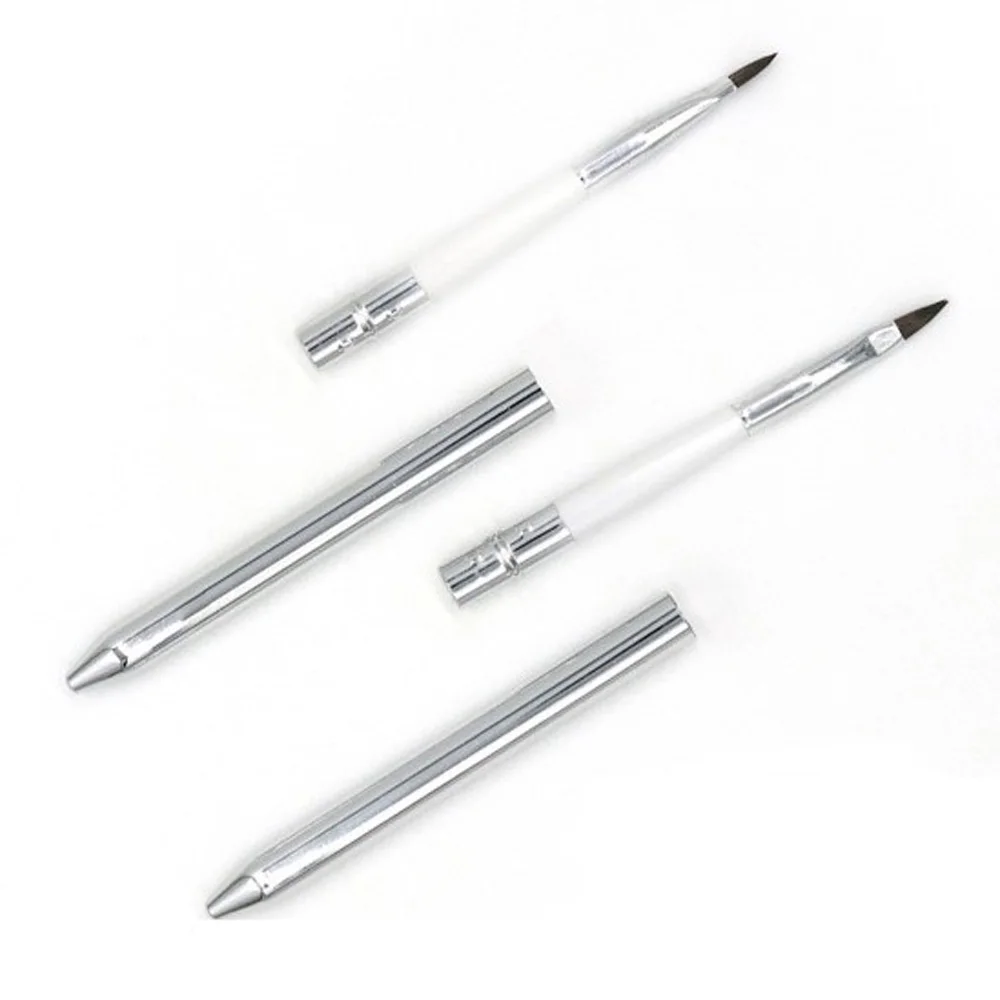 Золотая Серебряная кисточка для макияжа губ металлическая ручка косметический блеск помада Кисть блеска с