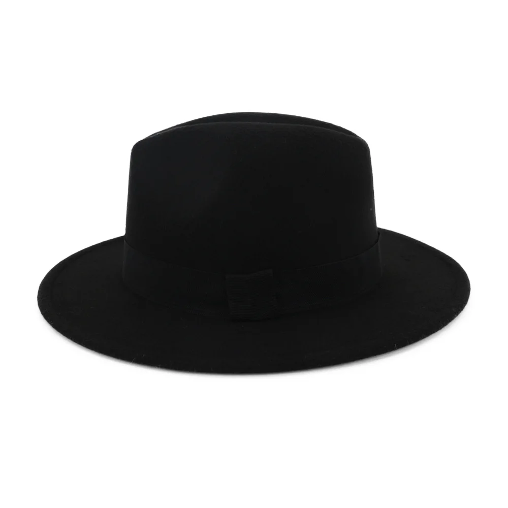 Осень-зима, имитация шерсти, для женщин, для девушек, Fedoras, топ, красный и черный, Сращивание, джаз, шляпа, европейская, американская, круглые шапки, котелок, шапки