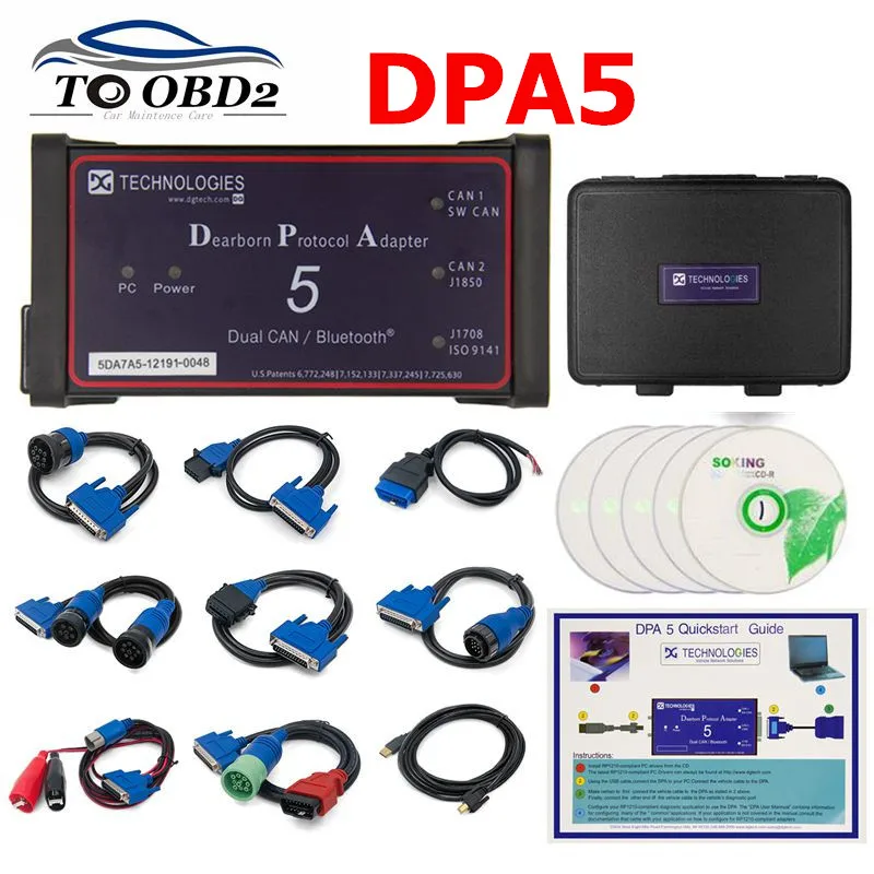 Без Bluetooth Dpa5 Dearborn Protocol Adapter 5 сверхмощный грузовик сканер CNH DPA 5 работает для мульти-брендов многоязычный