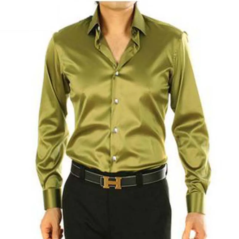 Мужская шелковая рубашка осенняя с длинным рукавом|silk men shirt|dress shirtdress shirt fashion |