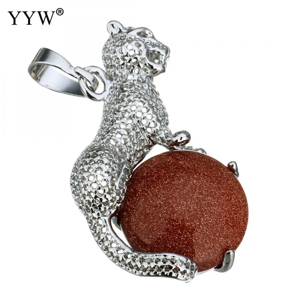 Натуральный драгоценный камень подвески &quotЛеопард&quot кварцевые обсидианом