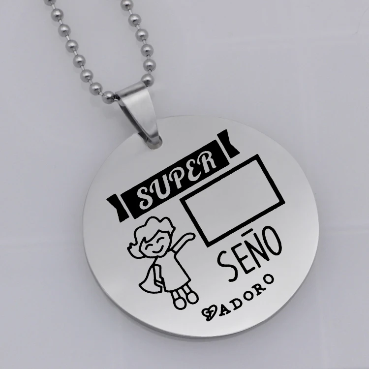 Подарок учителю ожерелье из нержавеющей стали на воротник ювелирное изделие для