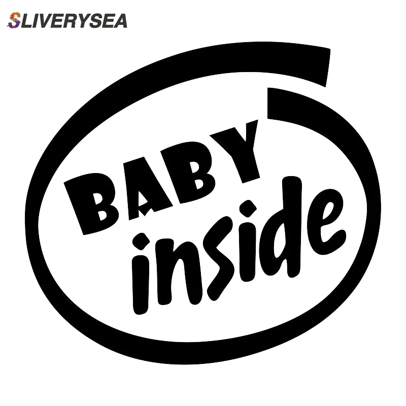 SLIVERYSEA Baby Inside On Board забавная наклейка для автомобиля с надписью тела ребенка