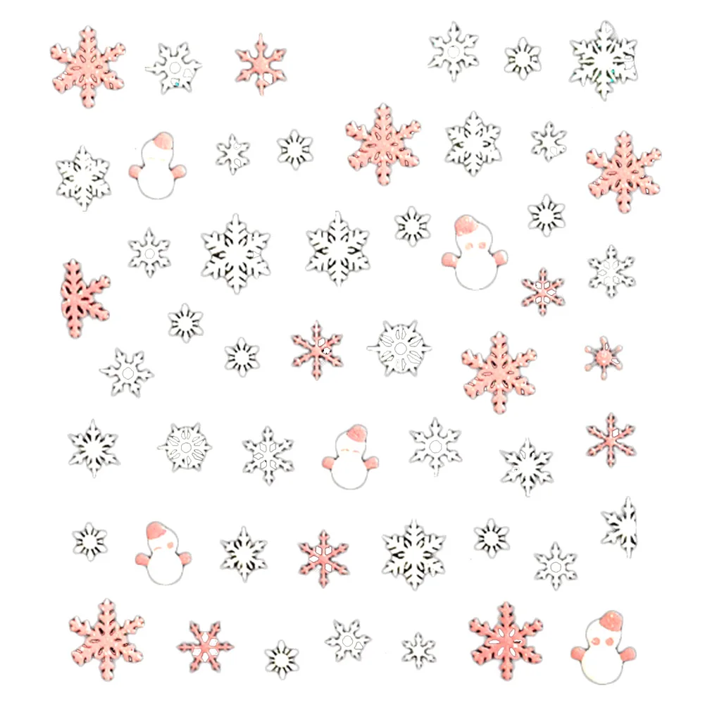 3D Nail Art Tips Christmas Snowman Snowflakes Design Decals Girl Nails Stickers Accessories 789 | Красота и здоровье