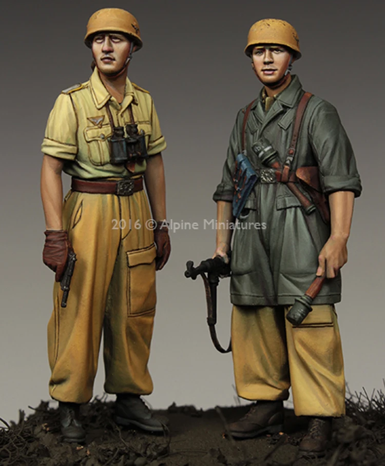 1/35 масштаб неокрашенные Смолы Рисунок WW2 Grenadier 2 фигурки GK фигура|Наборы для