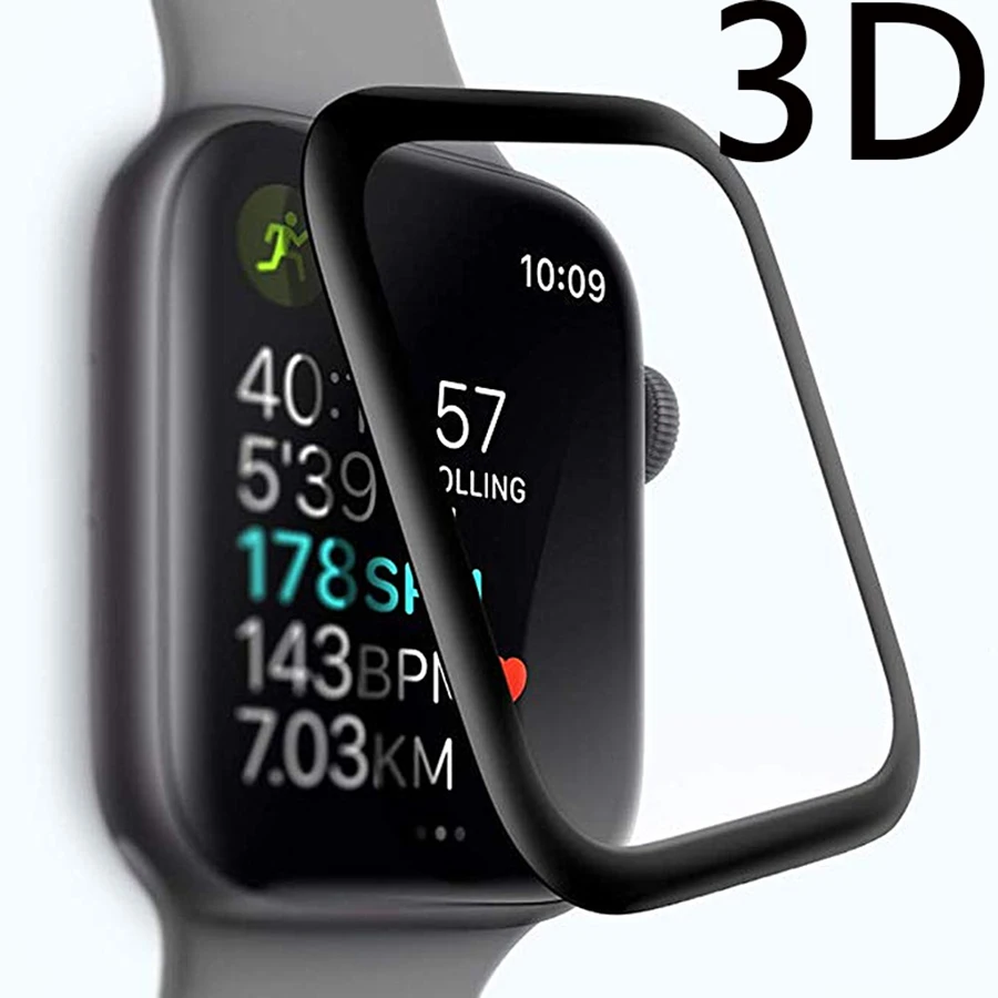3D изогнутое полное покрытие для i Watch 44 40 мм серия 4 закаленное стекло Apple 38 42