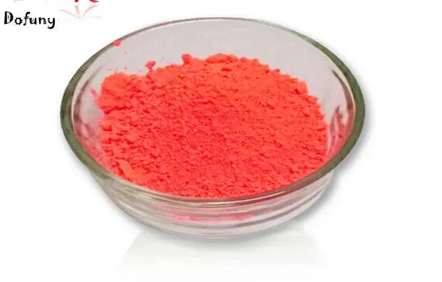 Неоновый оранжево-красный цвет Блестящий Флуоресцентный пигмент фосфорное