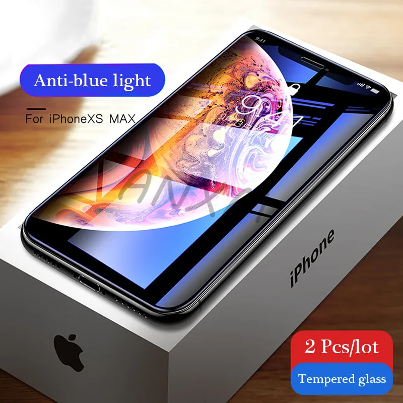 2 шт закаленное стекло для Apple iPhone X XS XR прозрачная защитная пленка экрана MAX