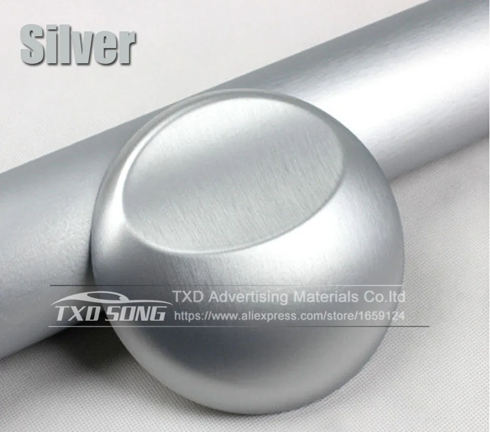 silver Хорошее качество, хромированная металлическая матовая алюминиевая виниловая металлическая виниловая пленка для отделки автомобиля, наклейка для стайлинга автомобиля, украшение из фольги - Название цвета: silver