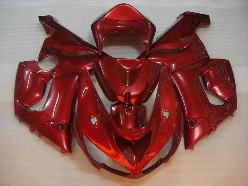 Обтекатель ZX6r 636 2005 - 2006 жемчужно-Красные Пластиковые обтекатели ZX-6r комплекты