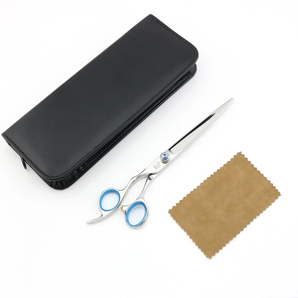 7.5 Cutting with bag Левосторонние ножницы для ухода за собакой 7,5 дюймов ножницы для собак Япония 440C большой голубой камень lyrebird Высший простой упаковка - Цвет: 7.5 Cutting with bag