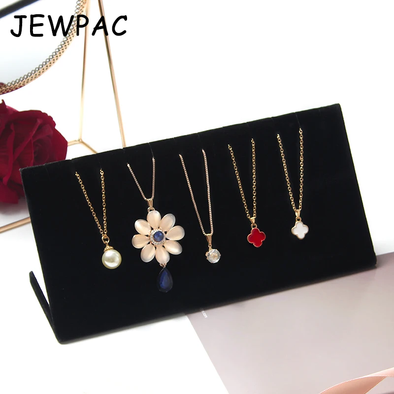 JEWPAC Классическая l образная черная бархатная подвеска на цепочке держатель для