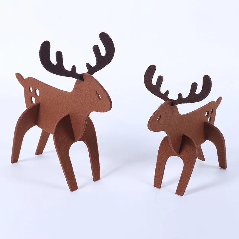 3D милое животное войлочная ткань мини лося маленькие рождественские украшения DIY