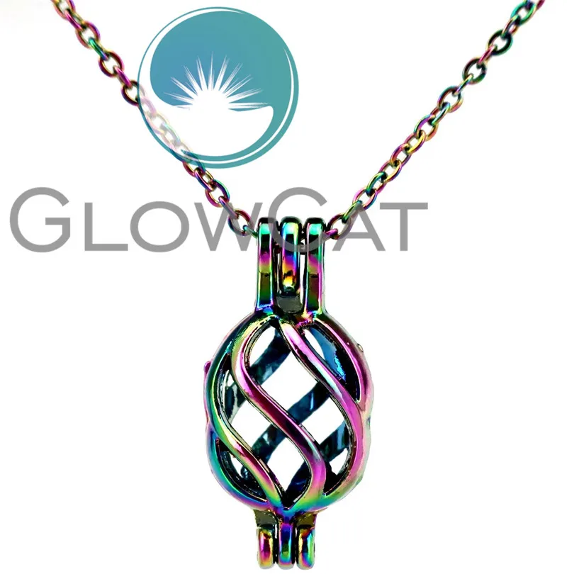 CC133 Радуга Цвет твист бисер геометрическая фигура клетка кулон эфирных масел