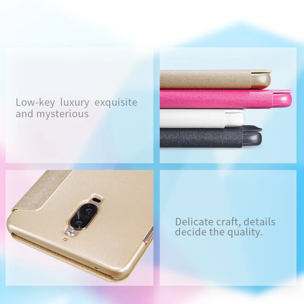 Для Huawei Коврики 9 Pro Флип кожаный чехол Nillkin Sparkle Leather Case для с в розницу Вышивка