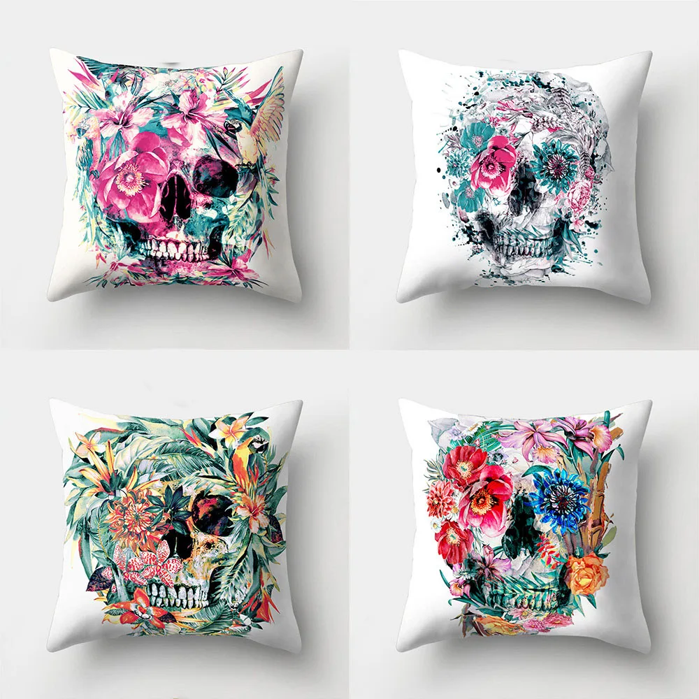 Цветочные искусственные чехлы на Хэллоуин наволочка из полиэстера с блестками