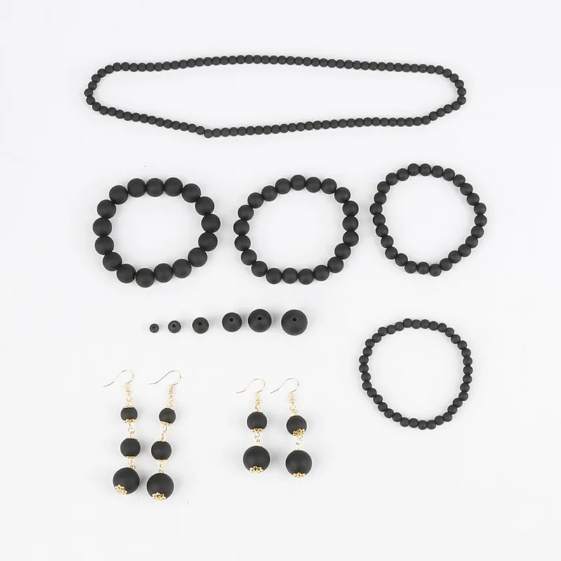 Pick Size 6-16mm Frost Matt Surface Black Round Beads ABS Plastic Loose Spacer for DIY Jewelry Findings | Украшения и аксессуары