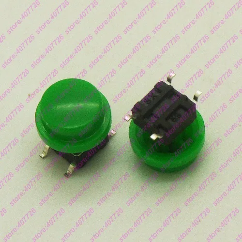 Switch green cap smt 10 шт. 6*6*10,3 мм с круглой крышкой 4PIN DIP& SMT Мгновенный Такт Кнопка Верхняя квадратная головка тактические ключи переключатель мини кнопка - Цвет: Switch green cap smt