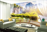 3d wallpaper custom photo mural waterfall wall outside the window living room home deocr 3d wall mural wallpaper for walls 3 d
