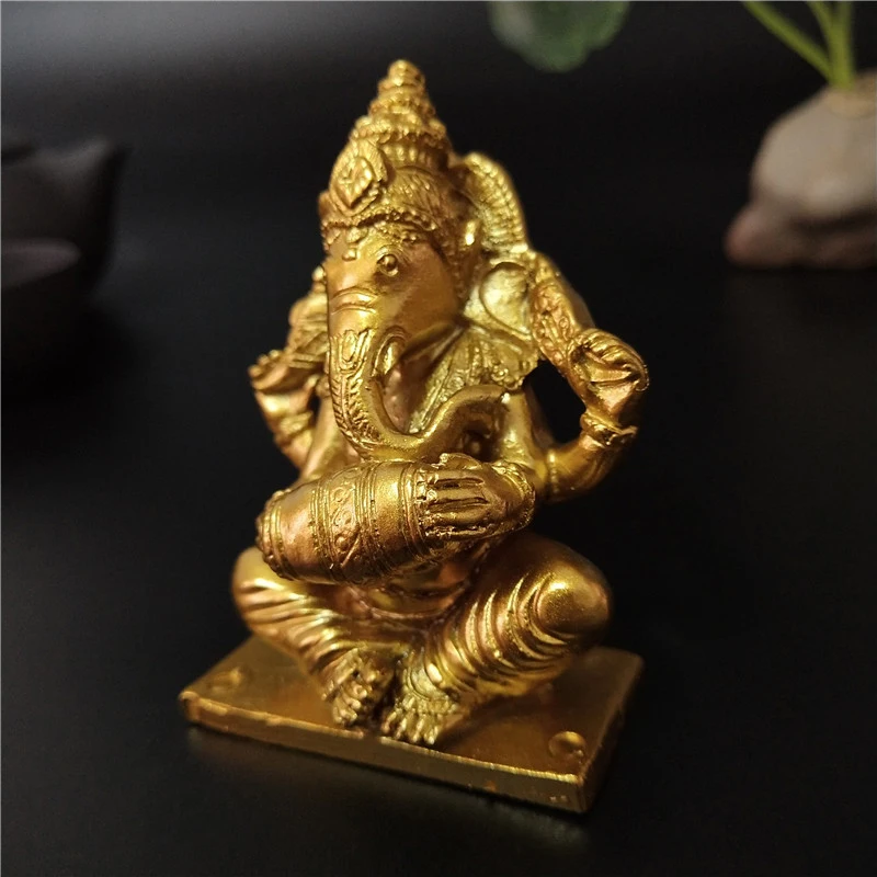 Статуя Будды Golden Lord Ganesha музыкальная статуя бога слона статуэтка Ганеша