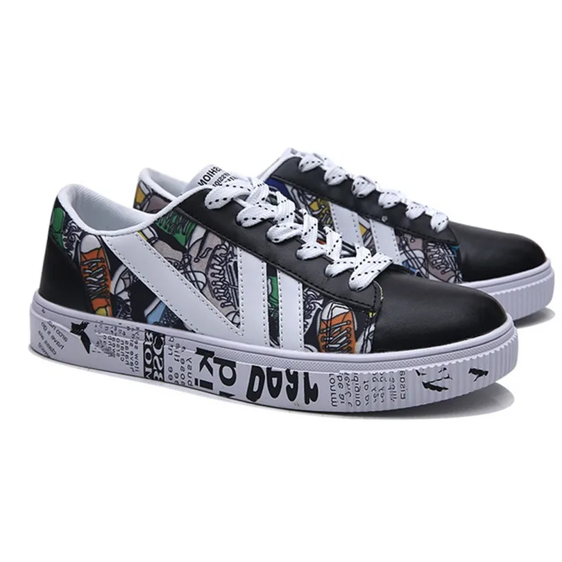 LIN KING/модные зимние ботинки с цветочным принтом Обувь На Шнуровке Для мужчин на