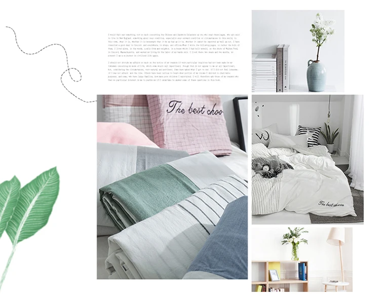 Luxury Cotton Duvet Cover 220x240cm Size Solid Color Quilt Cover White Stitching Stripe Pattern Quilt Cover Only Bedding Set