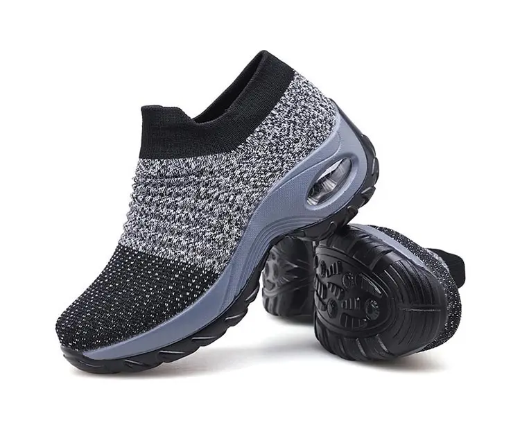Fashion round toe wedges breathable mesh shoes woman new mixed color comfortable sports mother sneakers women summer shoes