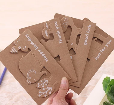 400 шт. Новый стиль винтаж крафт-бумага выдолбленные фестиваль поздравление карты