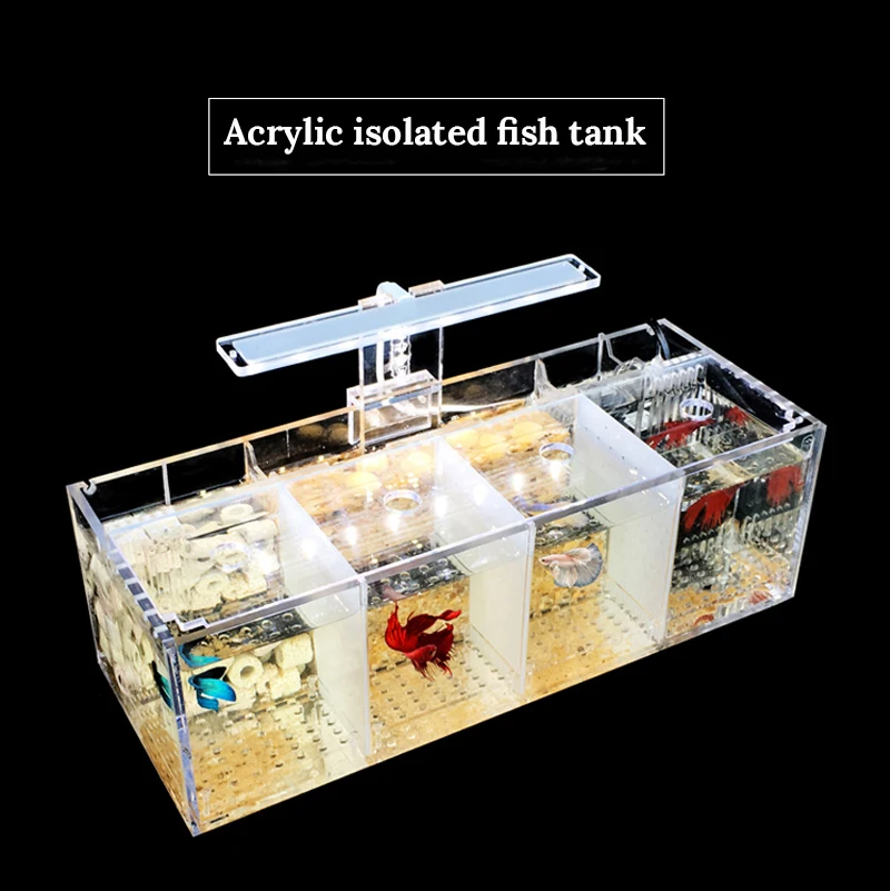 Акриловый изолированный цилиндр Bettas для аквариума, наклонный водяной насос, цилиндр для разведения, детский аквариум Betta, аквариум для разведения Гуппи
