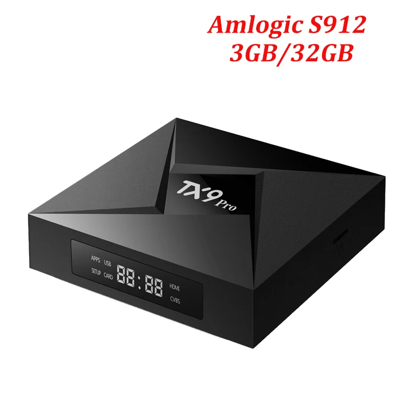TV BOX Самый дешевый 3g 32G Android 7,1 tv box Amlogic S912 Восьмиядерный 2,4G/5G двойной wifi BT4.0 1000 M Lan Smart tv box TX9 Pro - Цвет: TV BOX